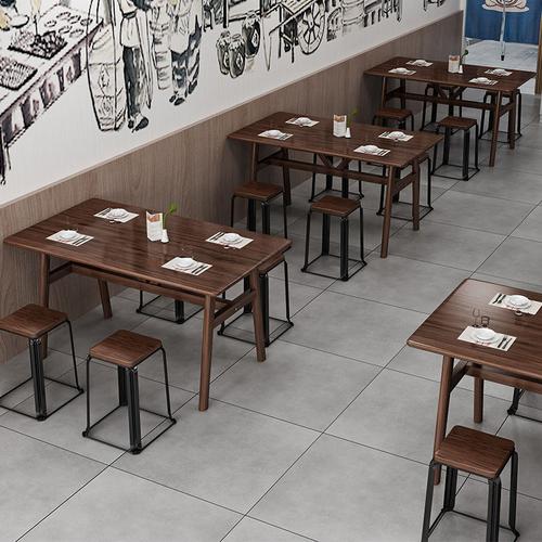 快餐店桌椅组合面馆早餐店经济型饭桌食堂员工商用餐饮长方形桌子